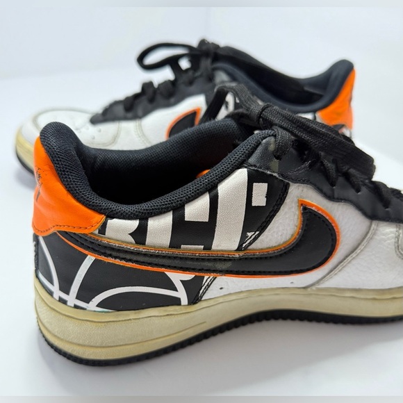 Nike Air Force 1 '07 LV8 'White Black Orange' Sneakers 823511-104 - Picture 5 of 9